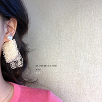 Ifhhhh Resurrection Two kinds of wearing methods to weave girl love lace pearl earrings