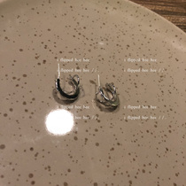 iflippedheehee Cold and light mesh around the ring minimalist silver ring earrings