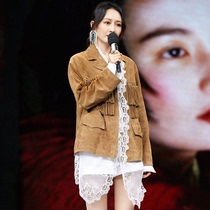 The voice of Wang Ou star with the same Wu Xin spring 2021 new womens fringed jacket Korean loose shirt