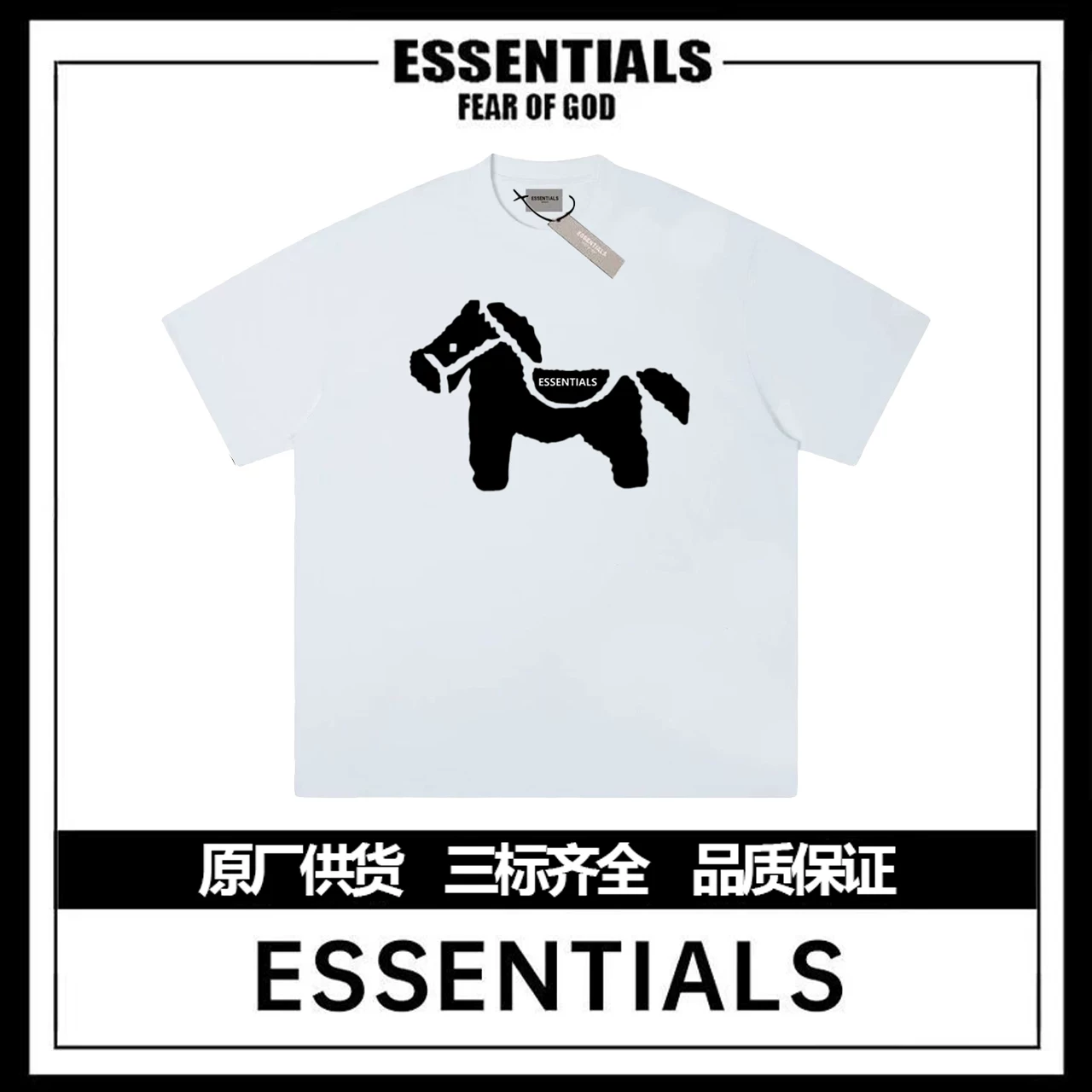 ESSENTIALS Pony, хлопковая футболка с круглым вырезом, новый сборник, оверсайз