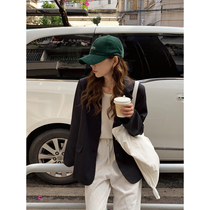 5siss black Korean version Temperament Suit Jacket Woman Spring Autumn New Loose Casual Little West Suit Jacket Small