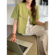 5siss Superior Sense New Short Small Fragrance Cover Woman Summer Thin - Clothes and Collars Short Line Coat