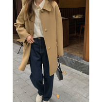 5siss Korean version loose full wool handmade bifacial big coat girl little sub short fur coat jacket winter