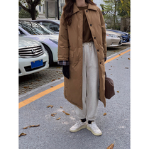 5siss 2022 Winter new white duck suede down clothing Korean teas with long style coat of wind clothing