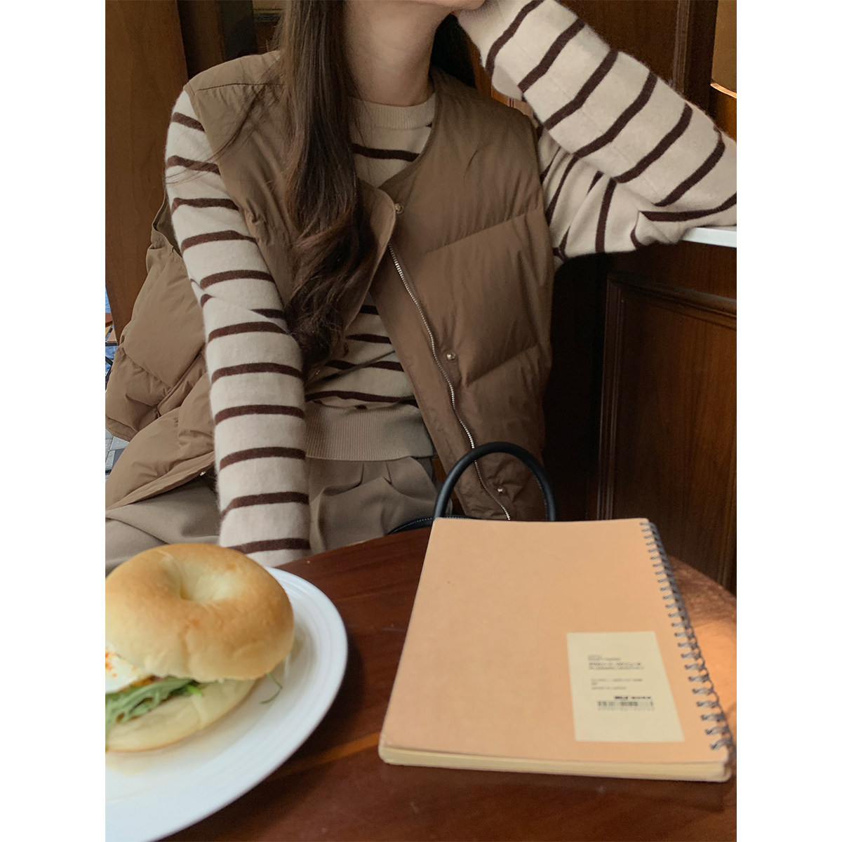 5siss 90 white duck down sleeveless round neck down vest vest female commuter all-match warm jacket 2022 winter