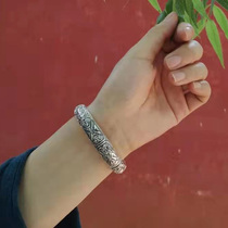 Guquan Yinjia Football Silver 999 Tibetan Baobao Han Eight Treasures Buddha Babao Handmade Pure Snowflake Silver Bracelet National Customized