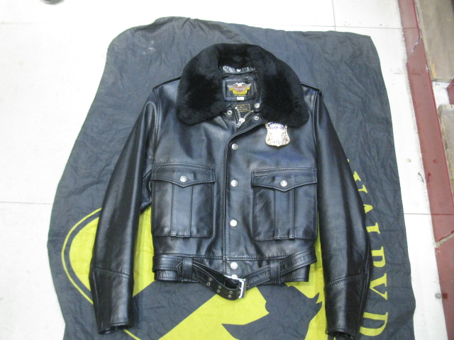 Mold fruit with Harry check locomotive horse leather jacket short slim slim L 9 5 new collection