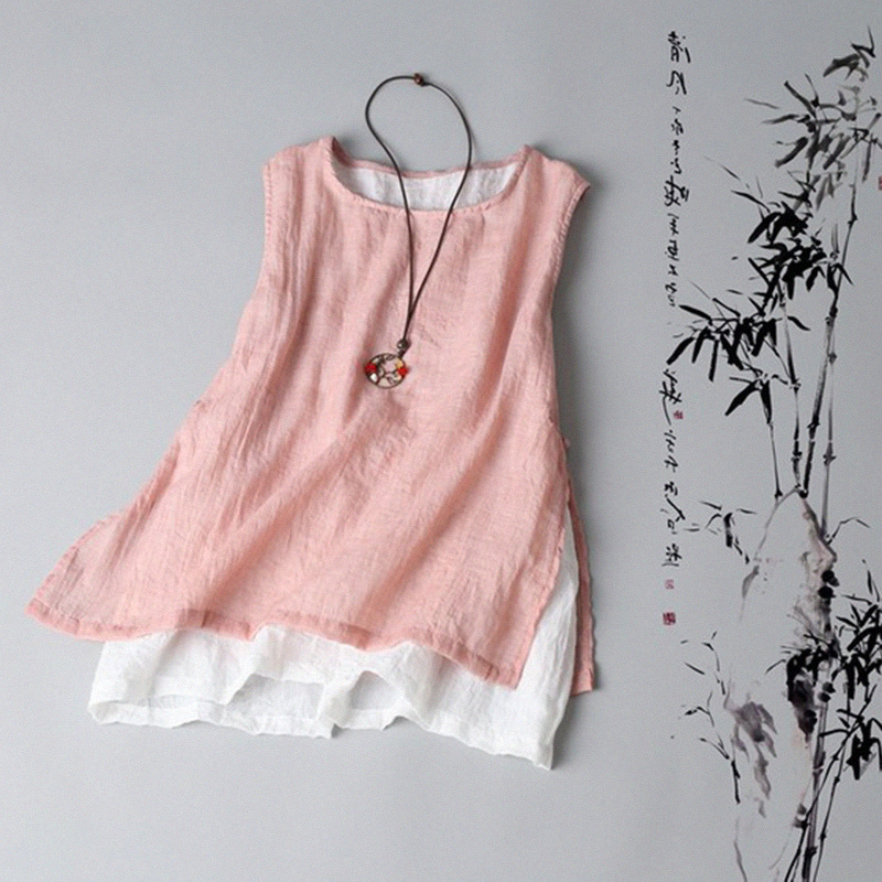 Brand Clearance Hot Item Outlet Surplus Women's Double-Layer Ramie Sleeveless Top Lightweight Cotton Linen Camisole Inner Wear Tank Top Brand Clearance Hot Item Outlet Surplus Women's Double-Layer Ramie Sleeveless Top Lightweight Cotton Linen Camisole Inner Wear Tank Top