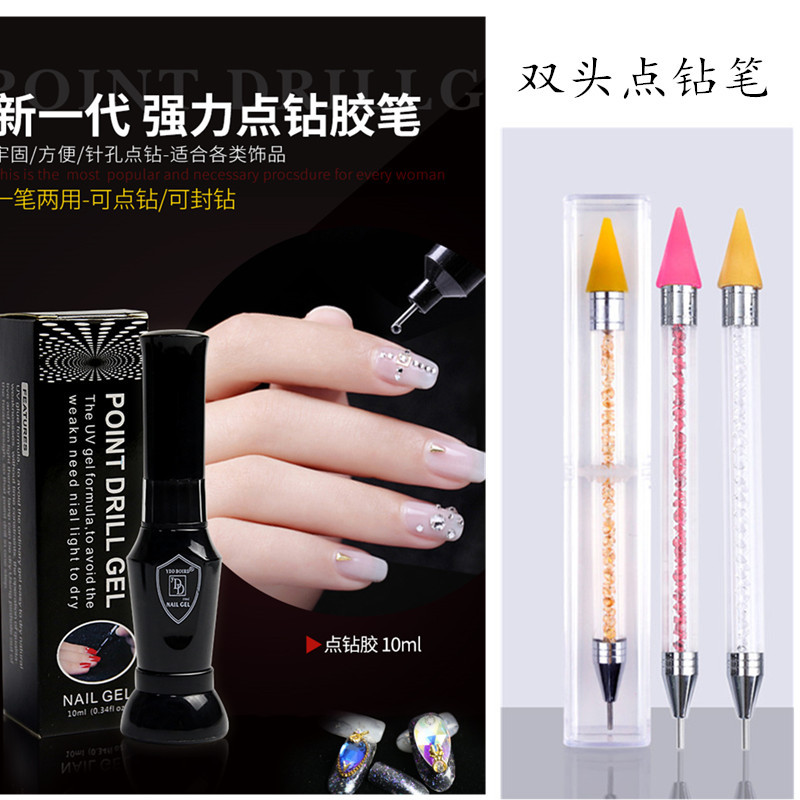 Diamond Glue Nail Art Dotting Pen, Nail Rhinestone Pen, Sealing Glue, Double-Ended Dotting Pen, Decoration Filling Glue Tool