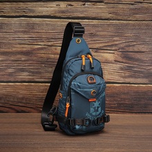 Volunteer Men's Chest Bag Multi functional Summer Bag Canvas Small Backpack Oxford Casual One Shoulder Crossbody Bag