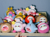 (Finished crocheted product) Handmade crocheted creative doll bag hanging gift