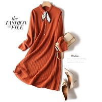 (Трансграничная торговля), шерстяная кашемировая элегантная ретро булавка из жемчуга, свитер, платье, наряд маленькой принцессы, европейский стиль