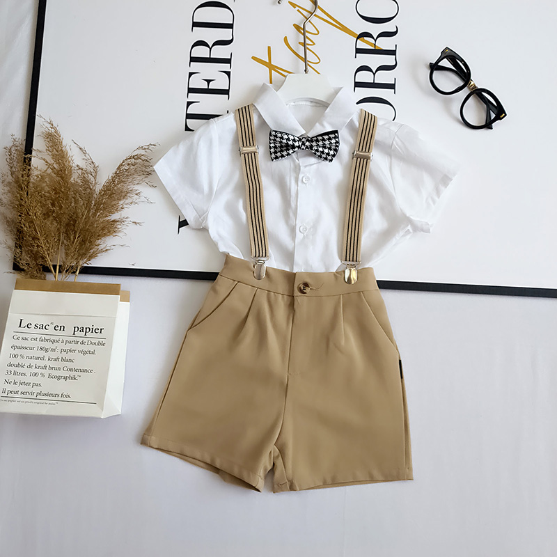 Children's gown boy suit Inron wind summer flower boy baby boy little suit wedding little boy