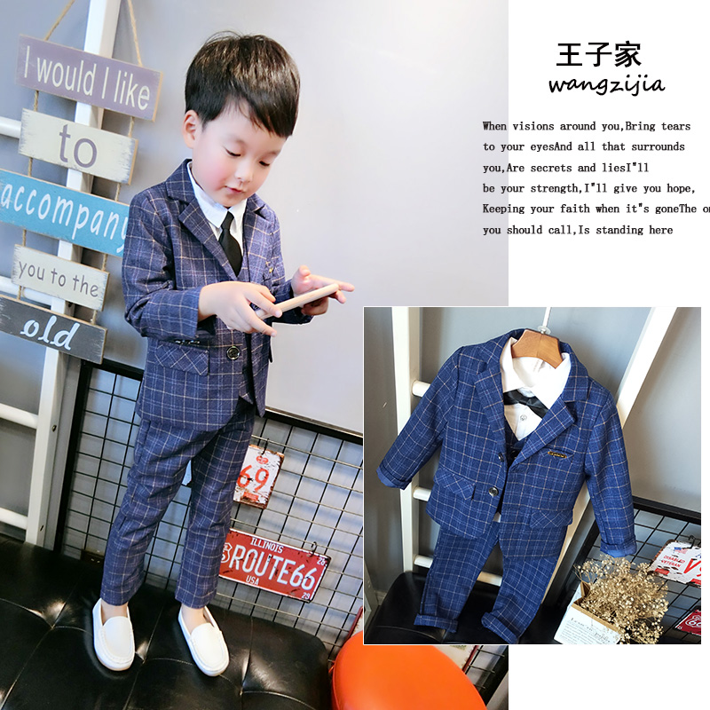 Children's gown boy's small suit suit Winter Inn Flowers children's suit piano for show host costumes