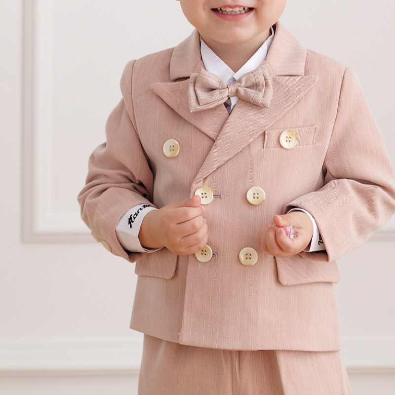 Year old dress Male Bao Bao baby boy's spring autumn Children's suit suit boy Little suit Zhou-year-old baby flower boy