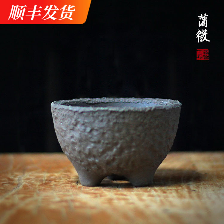 Day-Style Coarse Pottery Florist Money Calamus Flower Pot Purple Sand Pottery Multimeat Moss Bonsai Miniature Landscape Classical Zen Imagery Flower