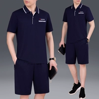 Mùa hè quần áo thể thao trung niên phù hợp với nam mùa hè quần short ngắn tay trung niên kích thước lớn phần mỏng cha thường xuyên chạy bộ - Thể thao sau bộ nỉ adidas