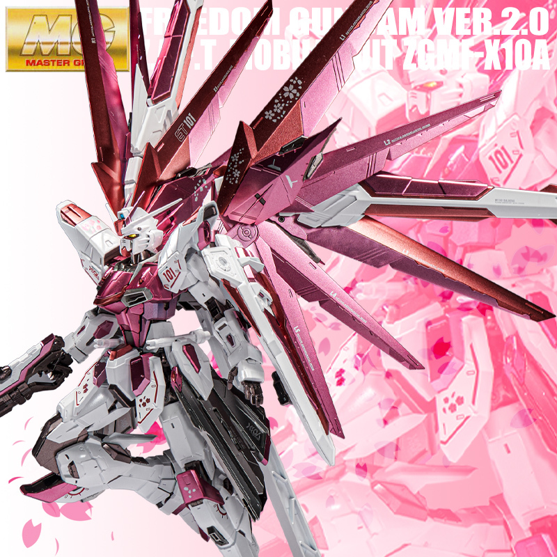 Bandai Mg Pink Sakura Freedom 2.0 Gundam Model Kit Thousand Hands Color Change Female Gift Male Figure Bandai Mg Pink Sakura Freedom 2.0 Gundam Model Kit Thousand Hands Color Change Female Gift Male Figure