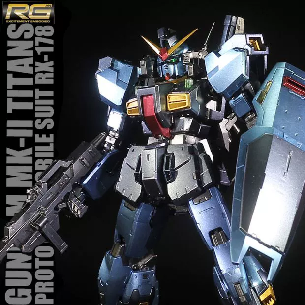 Hàng ngàn thế hệ tô màu kim loại RG07 1: 144 MK-II Titans Black Rabbit Gundam mô hình câu đố ba chiều - Gundam / Mech Model / Robot / Transformers