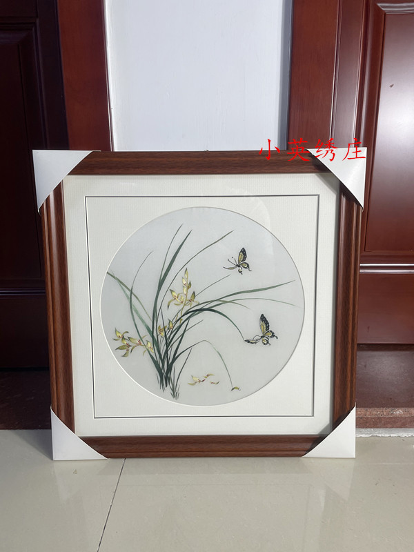 Handmade new boutique Suzhou embroidery painting Suzhou embroidery finished hanging painting porch decorative painting 3535 orchid