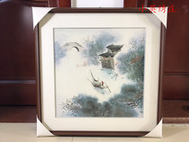 Pure handmade new boutique Suzhou embroidery painting Su embroidery finished hanging painting porch decorative painting 5050 water home