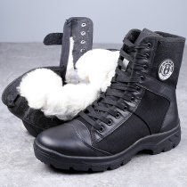 Winter wool plus velvet warm security mens special forces outdoor special training boots combat boots womens high-top training security shoes