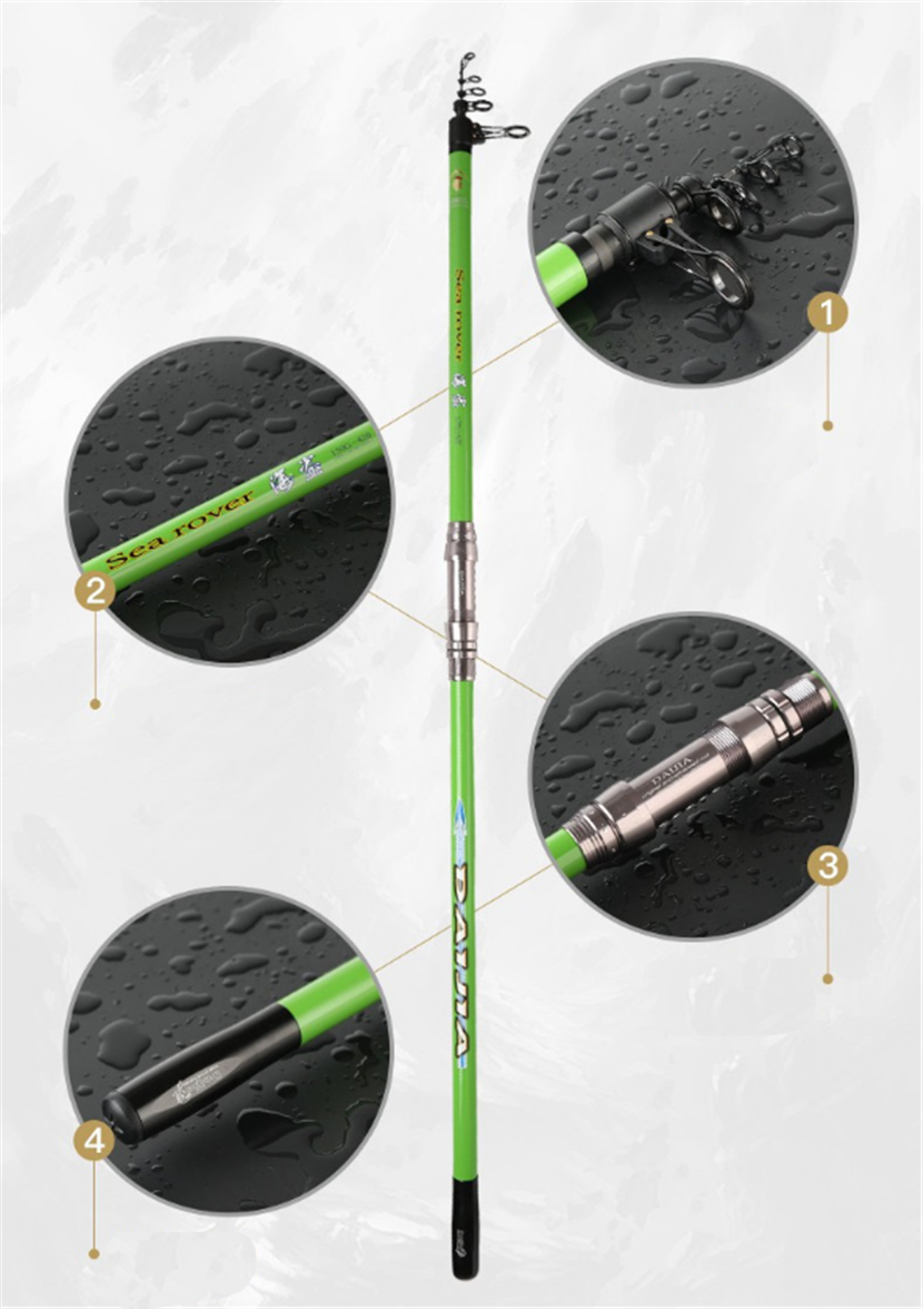 Telescopic long Spinning Rod beach sea pier fishing rod casting weight