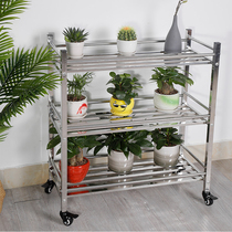Stainless steel fancy shelf balcony living room outdoor guardrail flower pot stand multi-layer floor-standing fleshy green house house