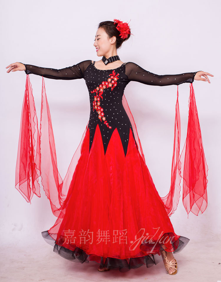 Jiayun National Standard Dance Dress Dress New Morden Dance Dress Social Dance Dresses Dress Waltz Competition Dance Dresses