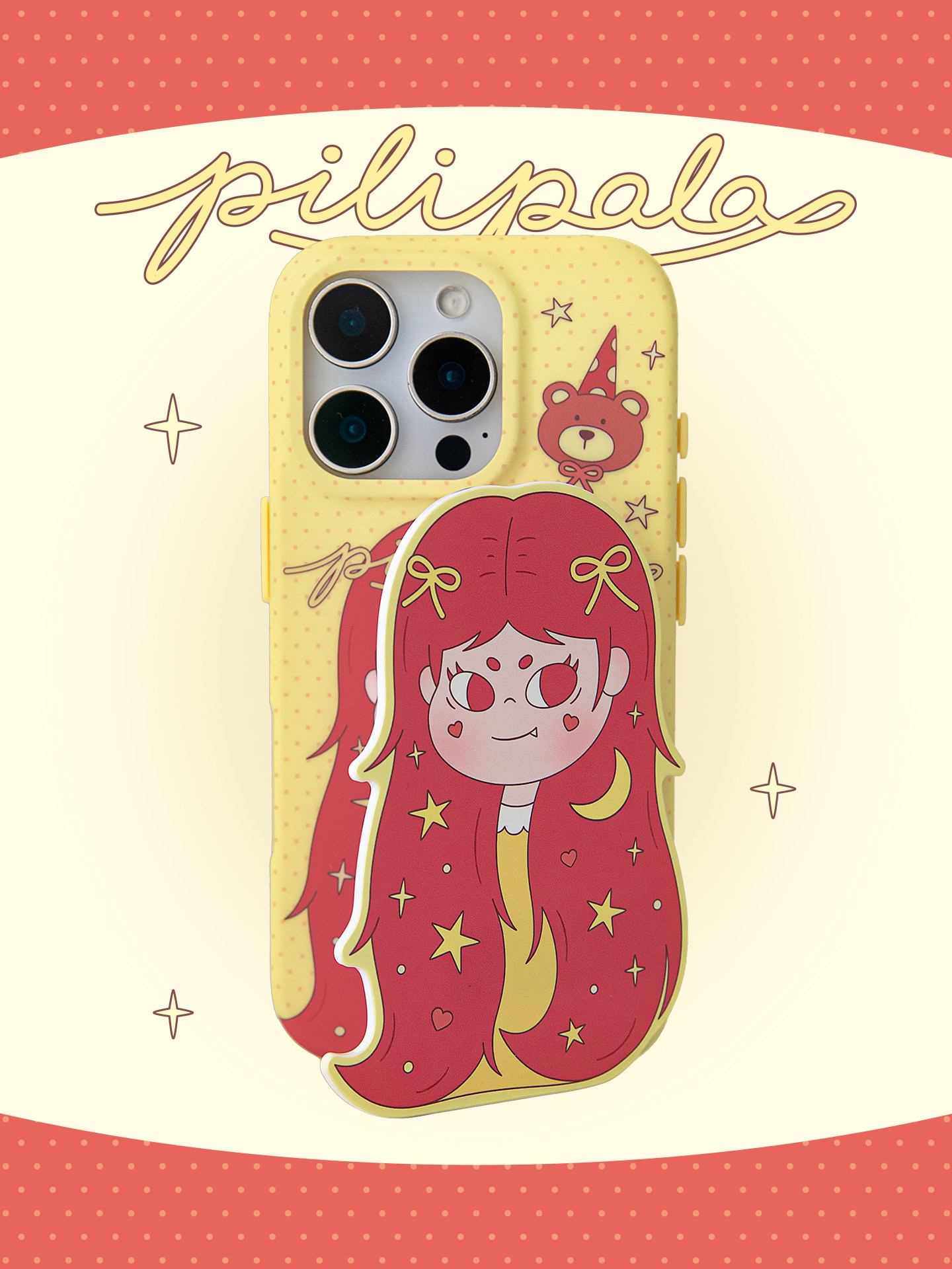Pippa Girl Stand Cute Celestial iPhone Case
