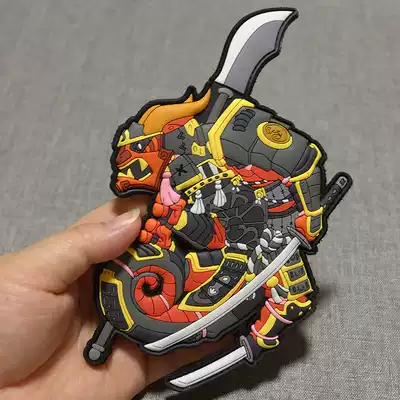 German big brand patch Velcro chapter morale chapter personality badge outdoor pvc badge tactical chameleon-Samurai