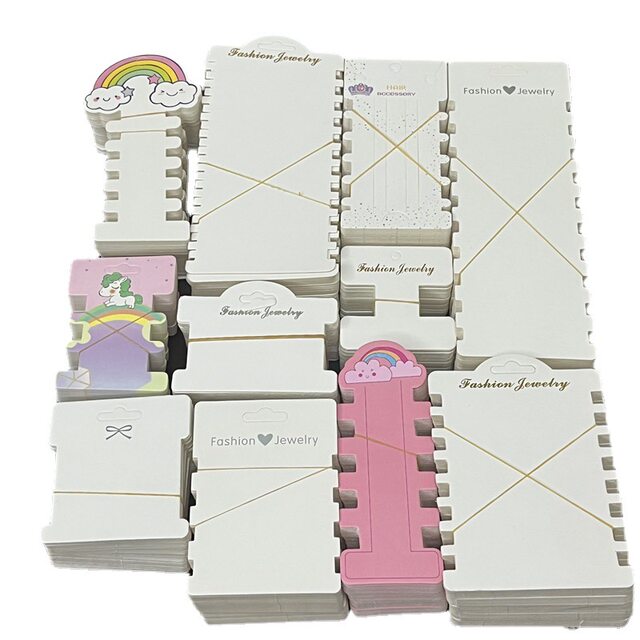 100 pieces! Hair accessories packaging cardboard hairpin card hair band rubber band tag headband cardboard clip I-shaped card