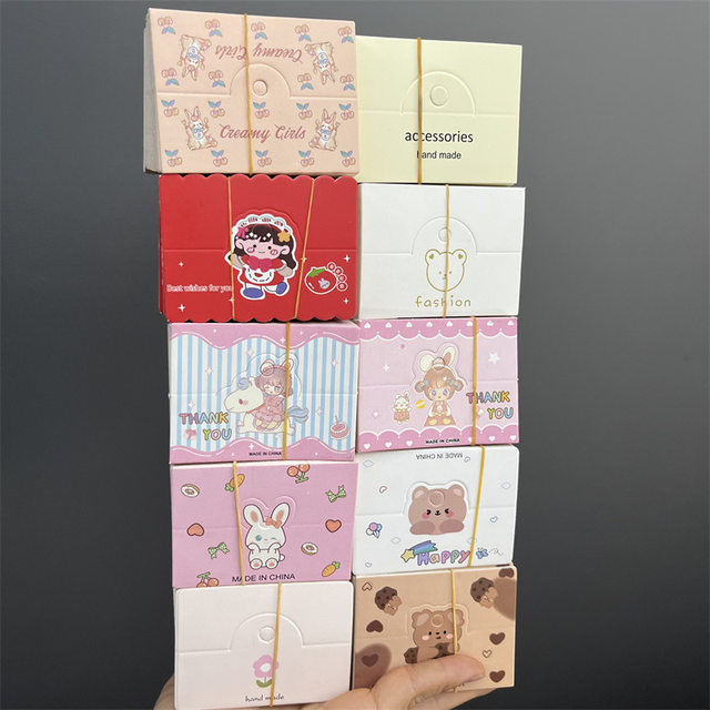 Medium size 8MM folded with hanging head packaging card head 8*6cm jewelry card diy accessories hang tag cardboard bag