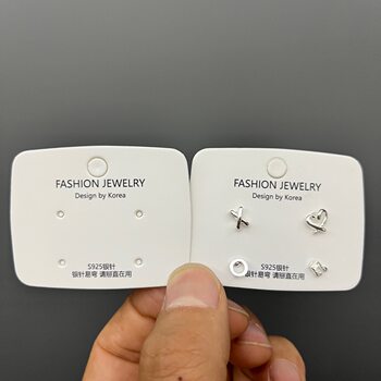S925 Silver Needle Earrings Packaging Card, Silver Needle Is Easily Bent, Please Straighten before Use, Warning Text, Earring Card, Earring Tag