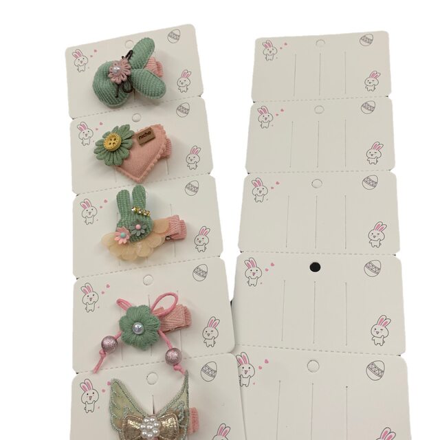 Kp600 8×28.5 Six-Slot Children's Hair Clip Card Detachable Tear-Off Style Hair Clip Card Paper DIY Accessories