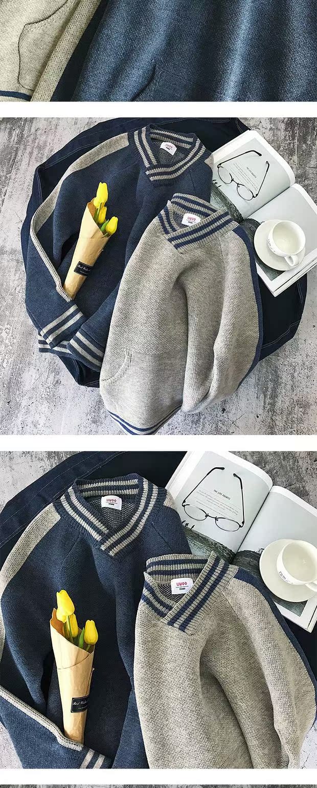 Cặp vợ chồng áo len nam lười biếng Hồng Kông Harajuku sinh viên ulzzang sang trọng đầu mùa thu áo len áo cặp