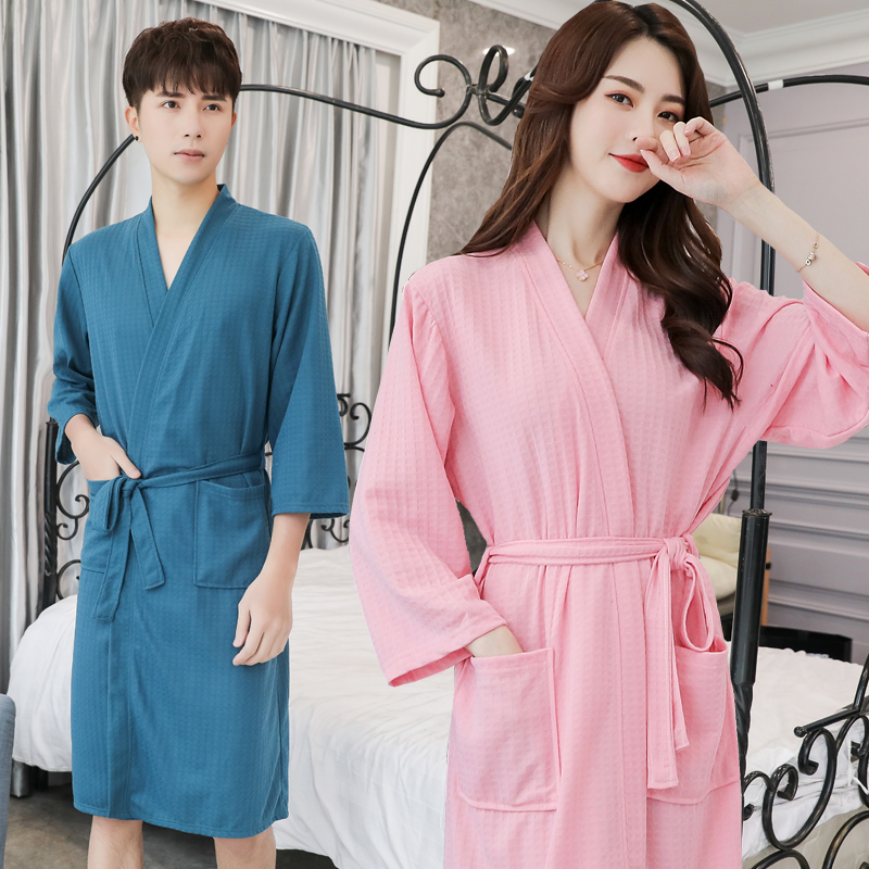Spring and summer couples lazy pajamas men's thin section plus fertilizer plus one-piece pajamas women's summer plus size loose morning gown sexy