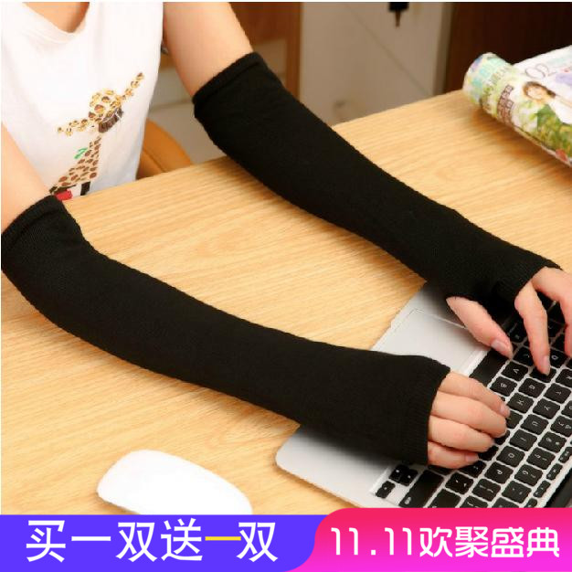 Finger Arm Sleeve Winter Warm Sleeve sleeve Han version Female Dew Finger Wool and half finger glove Long version false sleeves