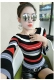 2018 thu đông mới áo len nữ dài tay mỏng manh là áo len sọc mỏng trùm đầu hoang dã áo len len đáy áo len nữ form rộng