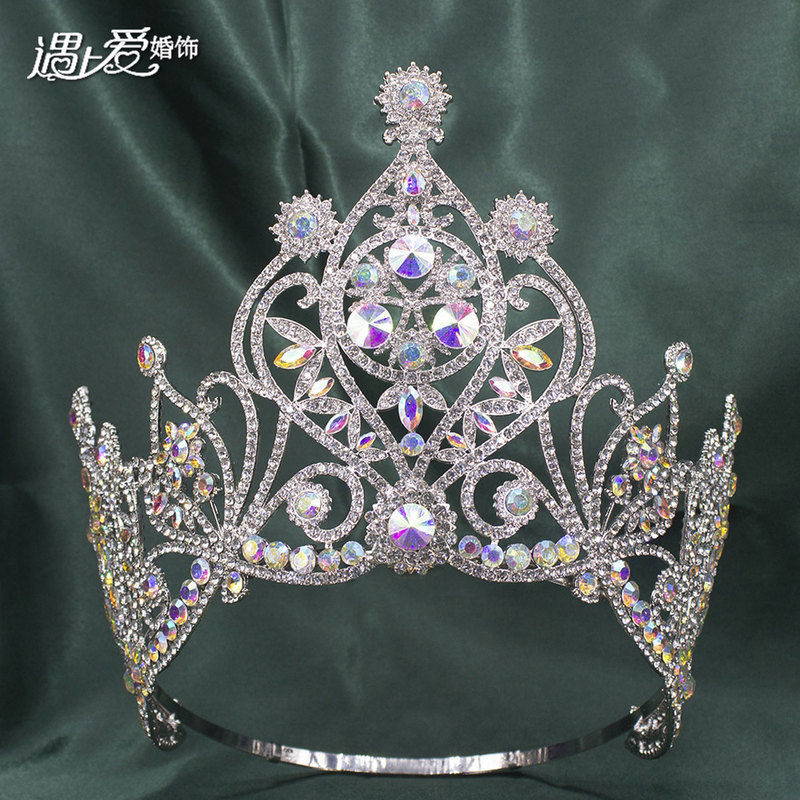 New Beauty Pageant Champion Crown, Extra-Large Baroque Crown, Cross-Border European and American High-End Runway Full Crown 905 New Beauty Pageant Champion Crown, Extra-Large Baroque Crown, Cross-Border European and American High-End Runway Full Crown 905