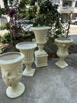 Grands pots de fleurs Retro style européen colonnes romaines Pots de fleurs Villa Courtyard Jardin du jardin Décoratif Rez-de-chaussée Swing photo Buching