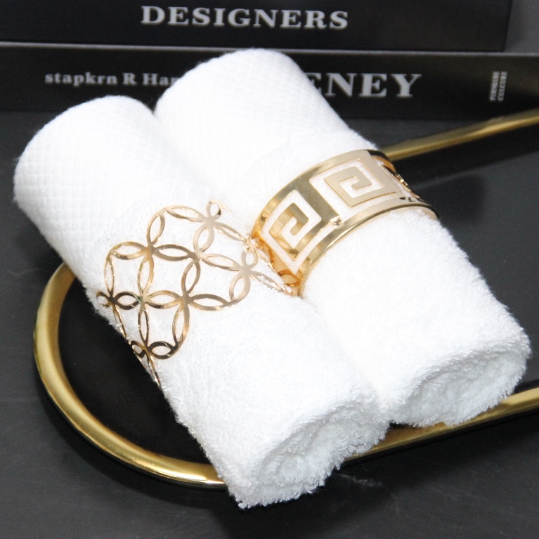 Exhibition Hall Bathroom Cabinet Accessories Copper Coins Double Happiness Towel Ring Model House Bathroom Bowknot Small Square Towel New Chinese Style