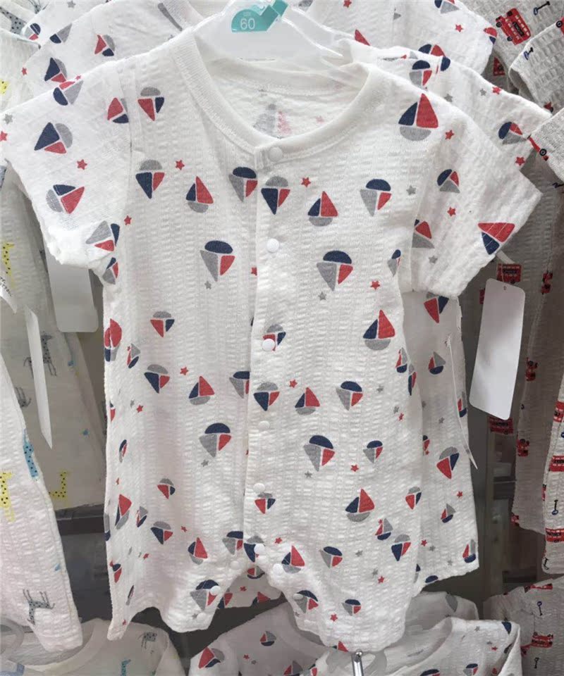 Nhật Bản Akajia / akachan babyiesies bé romper mùa hè ngắn tay cotton quần áo trẻ em - Áo liền quần quần áo trẻ em cao cấp