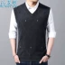 Huinut đích thực mùa thu mới vest nam V-cổ Lingge áo ghi lê len dệt kim vest cha - Áo vest cotton