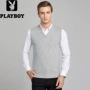 Playboy là thương hiệu quần len nam mùa thu và len cashmere cổ chữ V áo len vest vest trung niên áo len mỏng