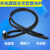 Cold light source Fiber optic double bifurcated hose 1m 2m serpentine beamline led halogen lamp 150w highlight