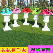  New wedding Roman basin road lead silk flower forest simulation silk flower wedding scene layout flower catwalk Roman column flower