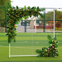  New wedding wrought iron grid arch screen Wedding stage background decoration screen lawn forest wedding decoration