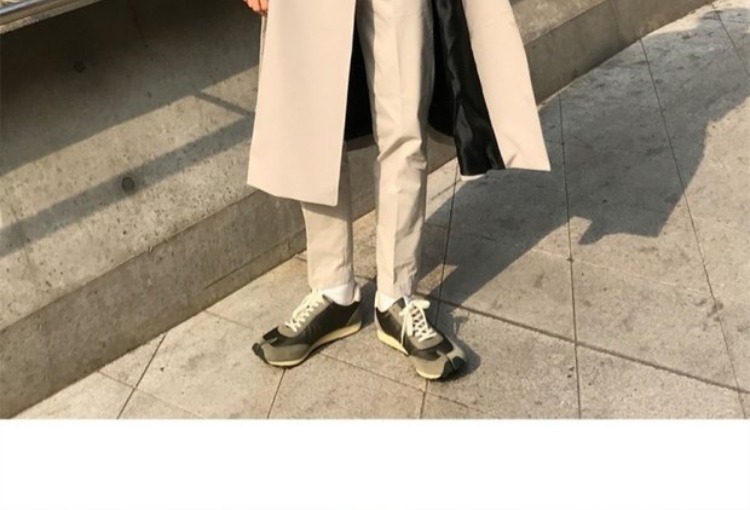 Áo khoác nam mùa đông Dongdaemun áo khoác nam lỏng lẻo đoạn dài giản dị in siêu lửa chic quần áo nam đẹp trai áo gió 2 lớp