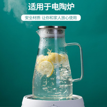 Glass pot Cold water pot set Household juice large capacity high temperature candle cooking teapot Fruit tea health pot